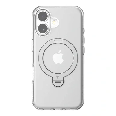 Carcasă Torras Ostand Spin pentru iPhone 16 Plus (transparentă)
