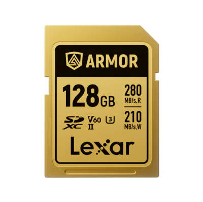 Card de memorie Lexar ARMOR Gold LSDAMGL128G-RNNNG, 128GB, SDXC, UHS-II U3, V60, Inox, IP68 "LSDAMGL128G-RNNNG"