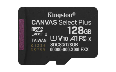 Card de Memorie MicroSDXC Kingston128GBCanvas Select PlusFara Adaptor