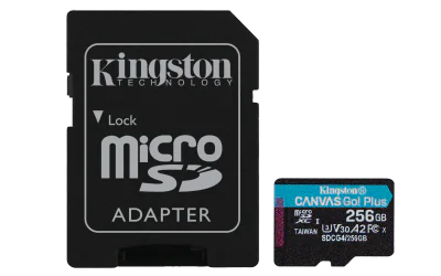 Card de Memorie MicroSDXC Kingston256GBCanvas GO PlusCu Adaptor
