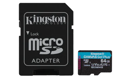 Card de Memorie MicroSDXC Kingston64GBCanvas GO PlusCu Adaptor