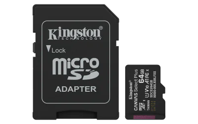 Card de Memorie MicroSDXC Kingston64GBCanvas Select PlusCu Adaptor
