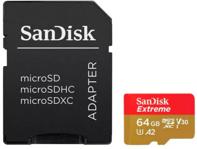 Card de Memorie MicroSDXC SanDisk, 64GB, UHS-I, Class 10, 80MB/s + Adaptor