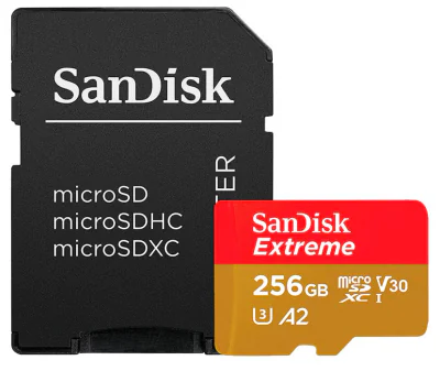 Card de Memorie MicroSDXC  SanDisk Extreme PLUS, 256GB, Clasa 10, R/W speed: up to 100MB/s/ 90MB/s, include adaptor SD (pentru telefon)