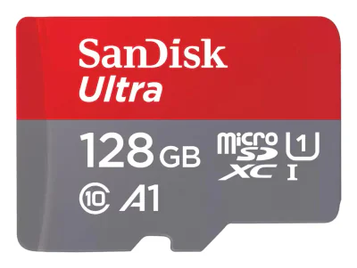 Card de Memorie MicroSDXC SanDisk Ultra, 128GB, Clasa 10, R/W speed: up to 100MB/s/, 90MB/s, include adaptor SD (pentru telefon)