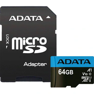 CARD MicroSD ADATA, 64 GB, MicroSDXC, clasa 10, standard UHS-I U1 "AUSDX64GUICL10A1-RA1"