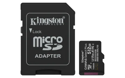 Card MicroSD KINGSTON SDCS3/512GB, 150 MB/s citire, Black