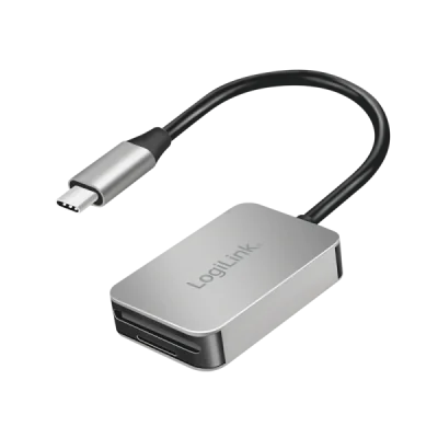 CARD READER extern LOGILINK, interfata USB Type C, citeste/scrie: SD / micro SD; aluminiu, gri, "CR0050"