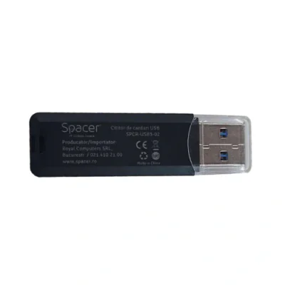 CARD READER extern SPACER, interfata USB 3.0, citeste/scrie: SD, micro SD, Negru