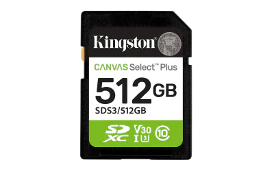 Card SD KINGSTON Canvas Select Plus Gen3, 512GB, SD, 150 MB/s citire