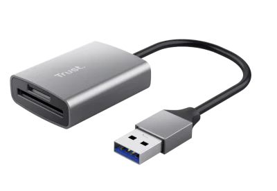 Cardreader USB-A Trust Dalyx Fast, carduri compatibilie micro-SD, SD, gri
