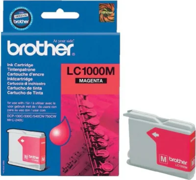 Brother LC1000M, Magenta, Pigment-based ink, 1 pc(s), 400 pages, Single pack