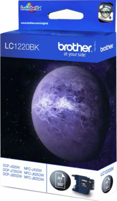 Brother LC1220BK, Black, Pigment-based ink, 1 pc(s), 300 pages, Single pack