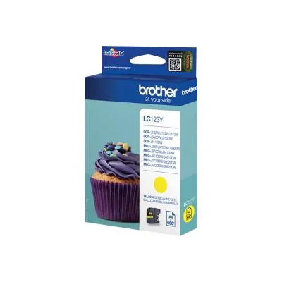 Cartuș cerneală BROTHER LC123Y, galben, pentru MFC-J870DW DCP-J172W DCP-J132W DCP-J152W DCP-J4110DW DCP-J552DW DCP-J752DW MFC-J4410DW MFC-J4510DW MFC-J4610DW MFC-J470DW MFC-J4710DW MFC-J650DW MFC-J6520DW