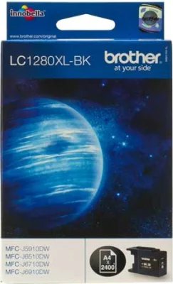 Brother LC1280XLBK, Black, Pigment-based ink, 1 pc(s), 2400 pages, Single pack