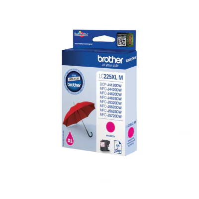 Cartuș cerneală BROTHER LC225XLM, magenta, pentru DCP-J4120DW MFC-J4420DW MFC-J4620DW MFC-J5320DW MFC-J5620DW MFC-J5720DW