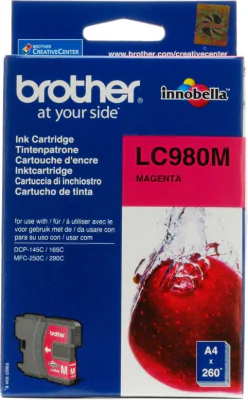 Brother LC980M, Magenta, Pigment-based ink, 1 pc(s), 260 pages, Single pack