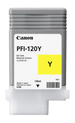 Cartus cerneala Canon PFI-120Y, yellow, capacitate 130ml, pentru Canon TM 200/205/300/305.