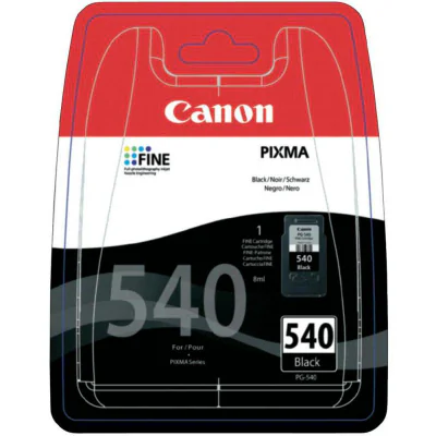 Cartus cerneala Canon PG-540, black, capacitate 8ml / 180 pagini, pentru Canon Pixma MG2150, Pixma MG2250, Pixma MG3150, Pixma MG3250, Pixma MG3550, Pixma MG4150, Pixma MG4250, Pixma MX375, Pixma MX395, Pixma MX435, Pixma MX455, Pixma MX475, Pixma MX