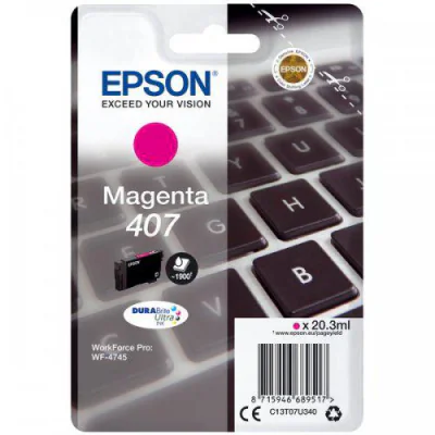 Cartuș cerneală EPSON 407L Tastatură DURABrite Ultra, Magenta – unic
