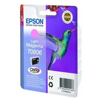 Epson Hummingbird Singlepack Light Magenta T0806 Claria Photographic Ink, Standard Yield, Magenta, Pigment-based ink, 7.4 ml, 1 pc(s), Single pack