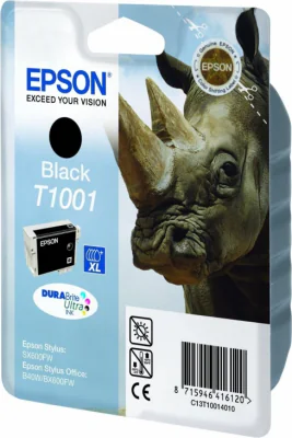 Cartuș cerneală EPSON Cartuş Black T1001 DURABrite Ultra, negru, pentru Epson Stylus SX610FW - Epson Stylus SX600FW - Epson Stylus SX515W - Epson Stylus SX510W - Epson Stylus Office BX610FW - Epson Stylus Office BX600FW - Epson Stylus Office BX310FN
