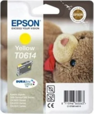 Cartuș cerneală EPSON Cartuş Yellow T0614 DURABrite Ultra, galben, pentru Stylus DX4850+ - Stylus DX4850 - Stylus DX4800 - Stylus DX4250 - Stylus DX4200 - Stylus DX3850+ - Stylus DX3850 - Stylus DX3800 - Stylus D88+ - Stylus D88 - Stylus D68 Photo, Da