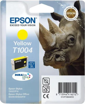 Cartuș cerneală EPSON Cartuş Yellow T1004 DURABrite Ultra, galben, pentru Epson Stylus SX610FW - Epson Stylus SX600FW - Epson Stylus SX515W - Epson Stylus SX510W - Epson Stylus Office BX610FW - Epson Stylus Office BX600FW - Epson Stylus Office, Da