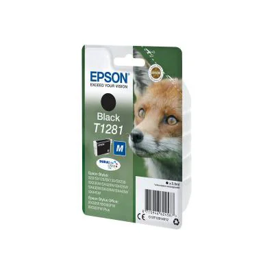 Cartuș cerneală EPSON Cerneală T1281 Vulpe DURABrite Ultra, negru, pentru Epson Stylus SX445W - Epson Stylus SX440W - Epson Stylus SX435W - Epson Stylus SX420W - Epson Stylus SX235W - Epson Stylus SX130 - Epson Stylus SX125 - Epson Stylus S22 -