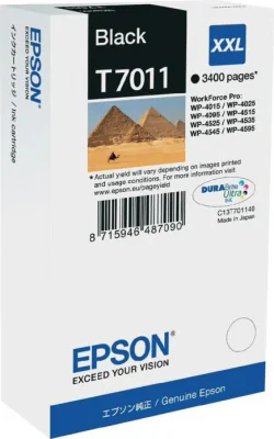 Cartuș cerneală EPSON Ink Cartridge XXL Black 3.4k, negru, pentru WorkForce Pro WP-4015 DN, WorkForce Pro WP-4025 DW, WorkForce Pro WP-4515 DN