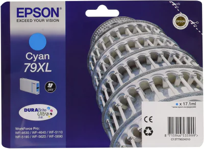 Cartuș cerneală EPSON Singlepack Cyan 79XL DURABrite Ultra, cyan, pentru WorkForce Pro WF-5620DWF
