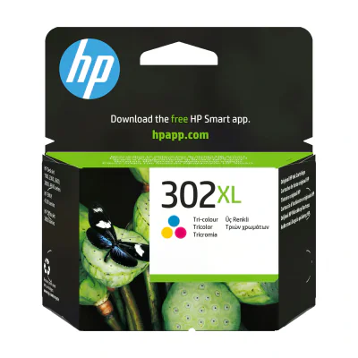 HP 302XL High Yield Tri-color Original Ink Cartridge, High, Cyan, Magenta, Yellow, Dye-based ink, 1 pc(s), 300 pages