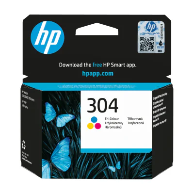 HP 304 Tri-color Original Ink Cartridge, Standard, Cyan, Magenta, Yellow, Dye-based ink, 2 ml, 1 pc(s), 100 pages