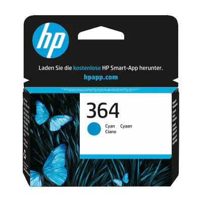 HP 364 Cyan Original Ink Cartridge, Standard Yield, Cyan, Dye-based ink, 1 pc(s), 300 pages