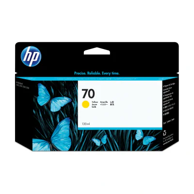 HP 70 130-ml Yellow DesignJet Ink Cartridge, HP DesignJet Z2100, Z3100, and Z3200 Photo Printer series, HP DesignJet Z5200 PostScript Printer, Thermal inkjet, Yellow, Singapore, 40 mm, 202 mm