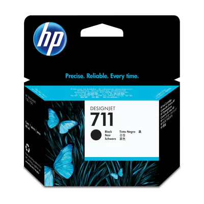 HP 711 80-ml Black DesignJet Ink Cartridge, HP DesignJet T100, T120, T125, T130, T520, T525, T530 Printer series, Thermal inkjet, Black, CZ133A, Singapore, Malaysia, 119 mm