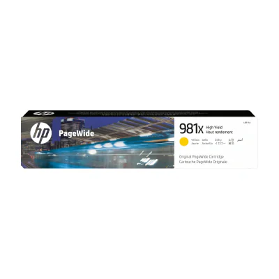 HP 981X High Yield Yellow Original PageWide Cartridge, High (XL) Yield, Yellow, Pigment-based ink, 114 ml, 1 pc(s), 10000 pages