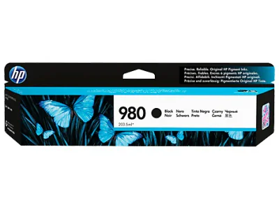 HP 980 Black Original Ink Cartridge, Standard Yield, Black, Pigment-based ink, 1 pc(s), 10000 pages