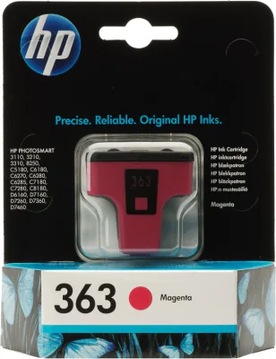 HP 363, Standard Yield, Photo magenta, Dye-based ink, 1 pc(s), 370 pages