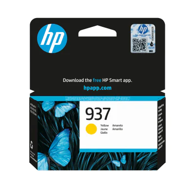 HP 937 Yellow Original Ink Cartridge, Standard Yield, Yellow, 1 pc(s), 800 pages, Single pack