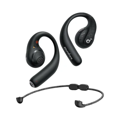 Casti Anker "Soundcore AeroFit Pro", Over-Ear, utilizare sport si multimedia, Bluetooth 5.3, 4 x mic, durata baterie pana la 46 ore, rezistent la apa, ANC, negru, "A3871G11" - 0194644153496