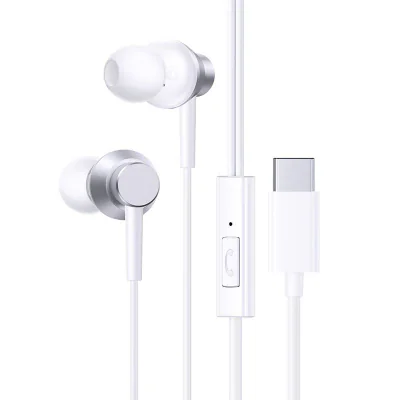 CASTI Baseus Encok CZ11, in ear, pt smartphone, aluminiu, microfon pe fir, conectare prin cablu USB Type-C, alb "A00164300213-Z1"