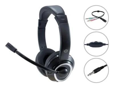 Căști CONCEPTRONIC POLONA02BA, cu fir, over-ear