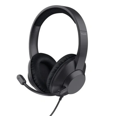 Casti Head-band Trust Ayda Max, Cu fir, Negru