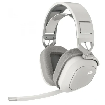 Casti Gaming Head-band Corsair HS80 MAX WIRELESS, Fara Fir, Noise-canceling, Alb