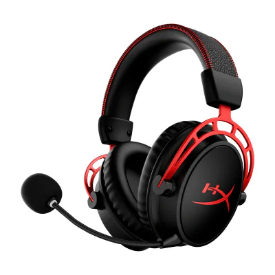 Căști Gaming HP HyperX Cloud Alpha, wireless, cu microfon detașabil, negru-roșu, Black-red