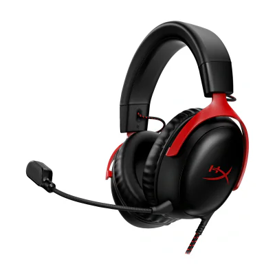 Căști Gaming HP HyperX Cloud III, cu fir, microfon detașabil, reducere activă a zgomotului, surround DTS Headphone:X 2.0, Black; Red