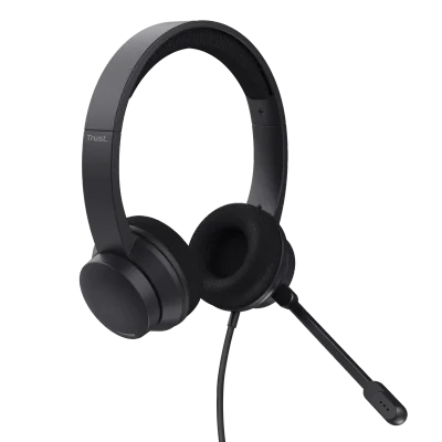 Casti Head-band TRUST Ayda, Cu fir, noise-canceling, Negru