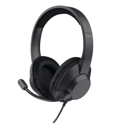 Casti Head-band Trust Ayda Max, Cu fir, Negru