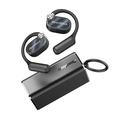 Casti OneOdio "OpenRock X", Open-Ear, utilizare smartphone, Bluetooth 5.3, rezistent la apa, multi-pairing, 4x mic, noise canceling, negru, "OpenRock X Black"